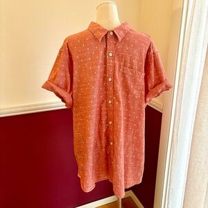 Fat Face short‎ sleeve button down casual shirt orange
